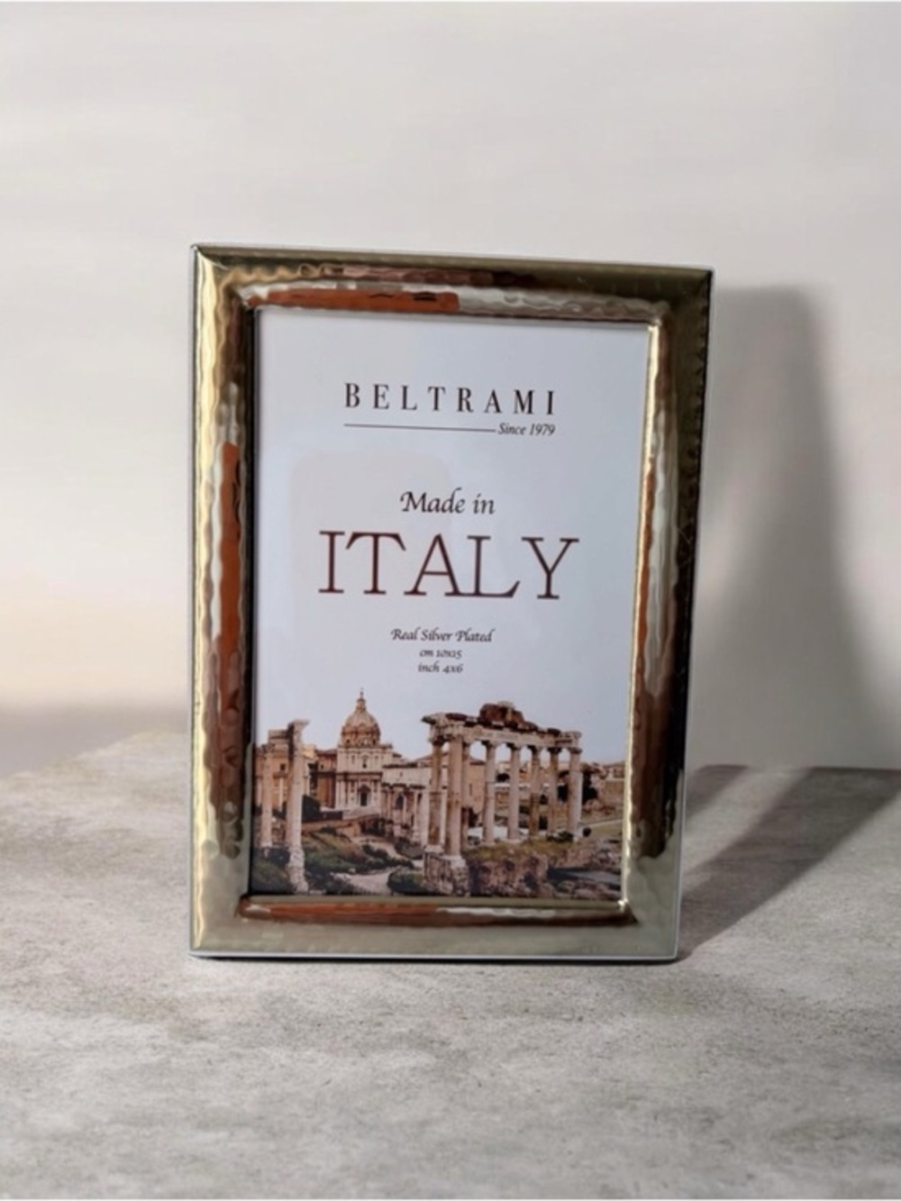 Silver-Plated Hammered Photo Frame - Gold Finish made in Italy